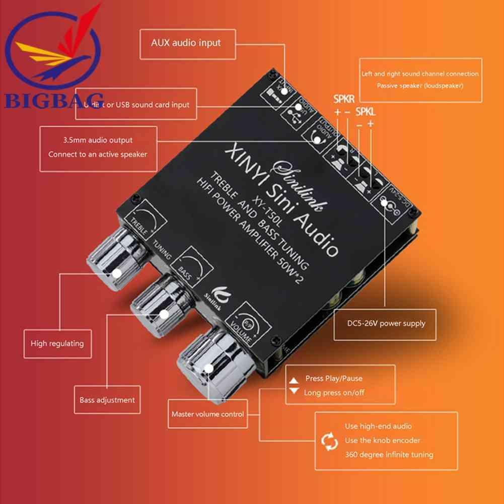 Bảng Mạch Khuếch Đại Âm Thanh Bluetooth HIFI XY-T50L 2x50W