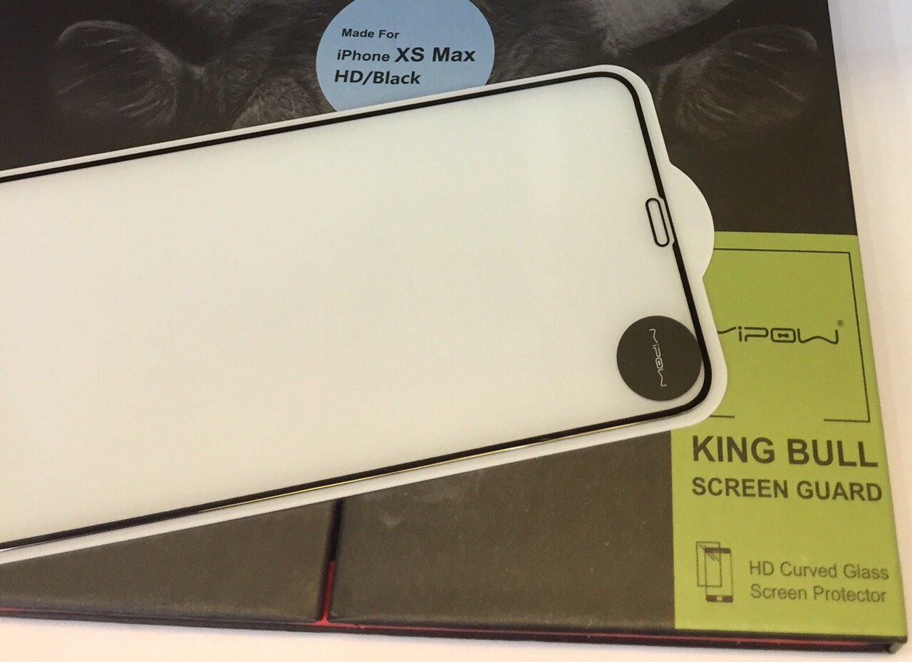 Miếng dán cường lực màn hình Iphone Xs Max hiệu MIPOW KING BULL 2 Trong 1