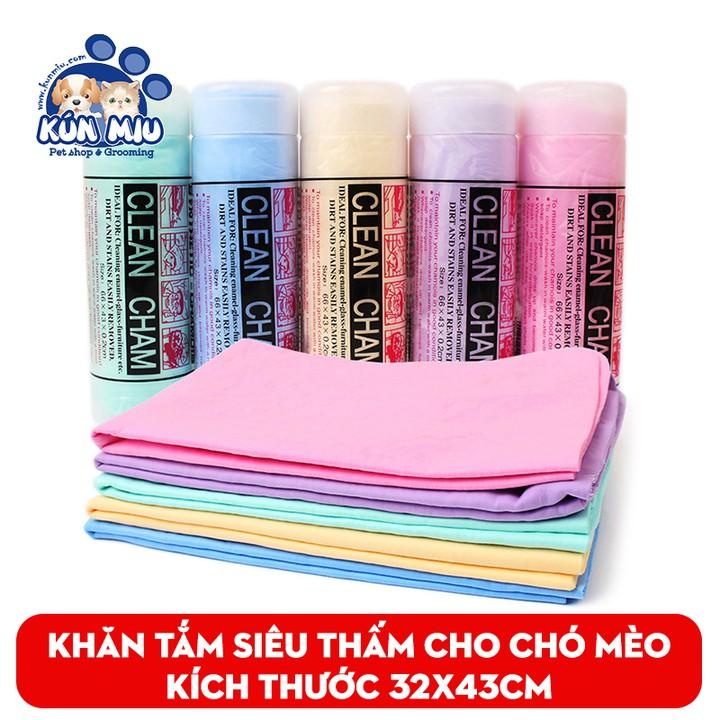Khăn tắm cho chó mèo siêu thấm, nhiều màu sắc