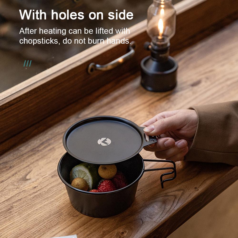 Stainless Steel Titanium Plating Sierra Bowl Lid Tablewear Plates Easy Storage Outdoor Camping Picnic Dinnerwear Sierra Bowl Accessory