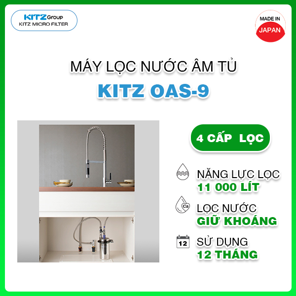 Máy Lọc Nước Nhật Bản KITZ OAS-9 (Lắp Dưới Bồn Rửa) - Hàng chính hãng