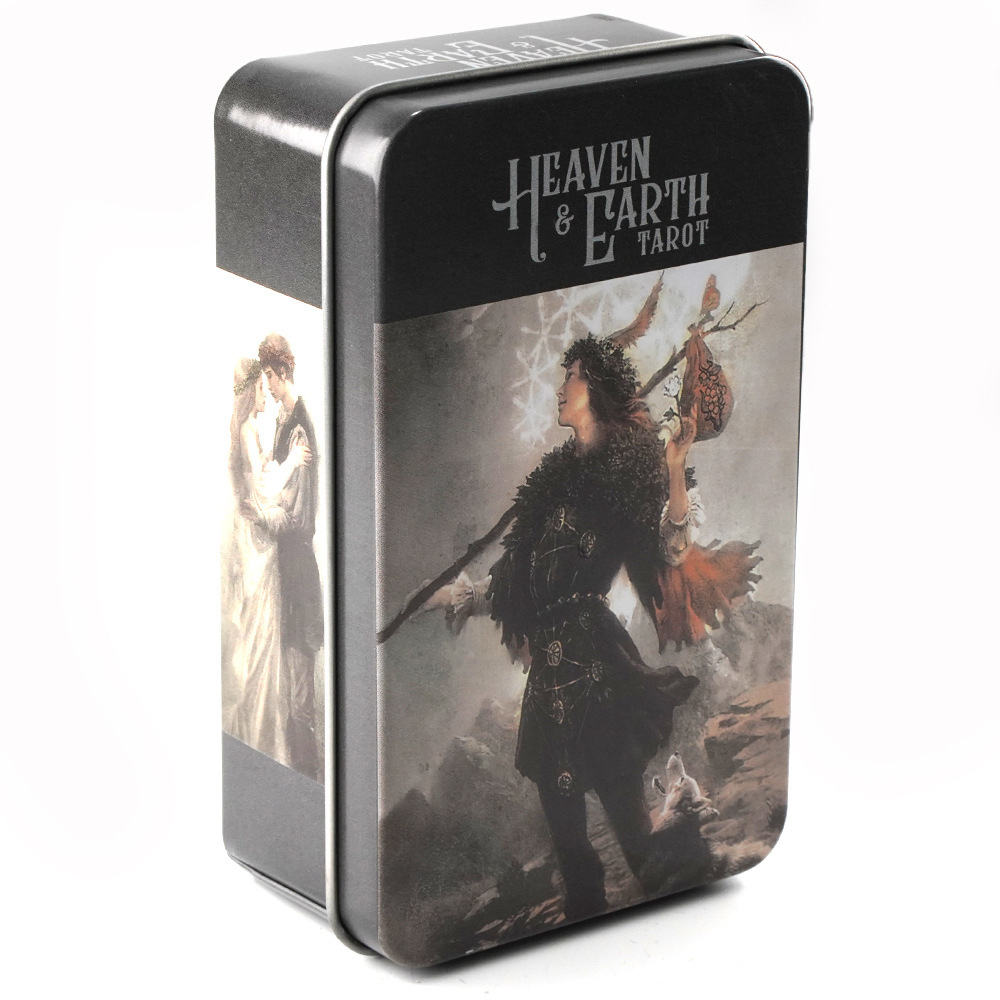 [Mạ Cạnh] Bộ Bài Tarot Heaven &amp; Earth Hộp Thiếc Mạ Cạnh 78 Lá Đá Thanh Tẩy