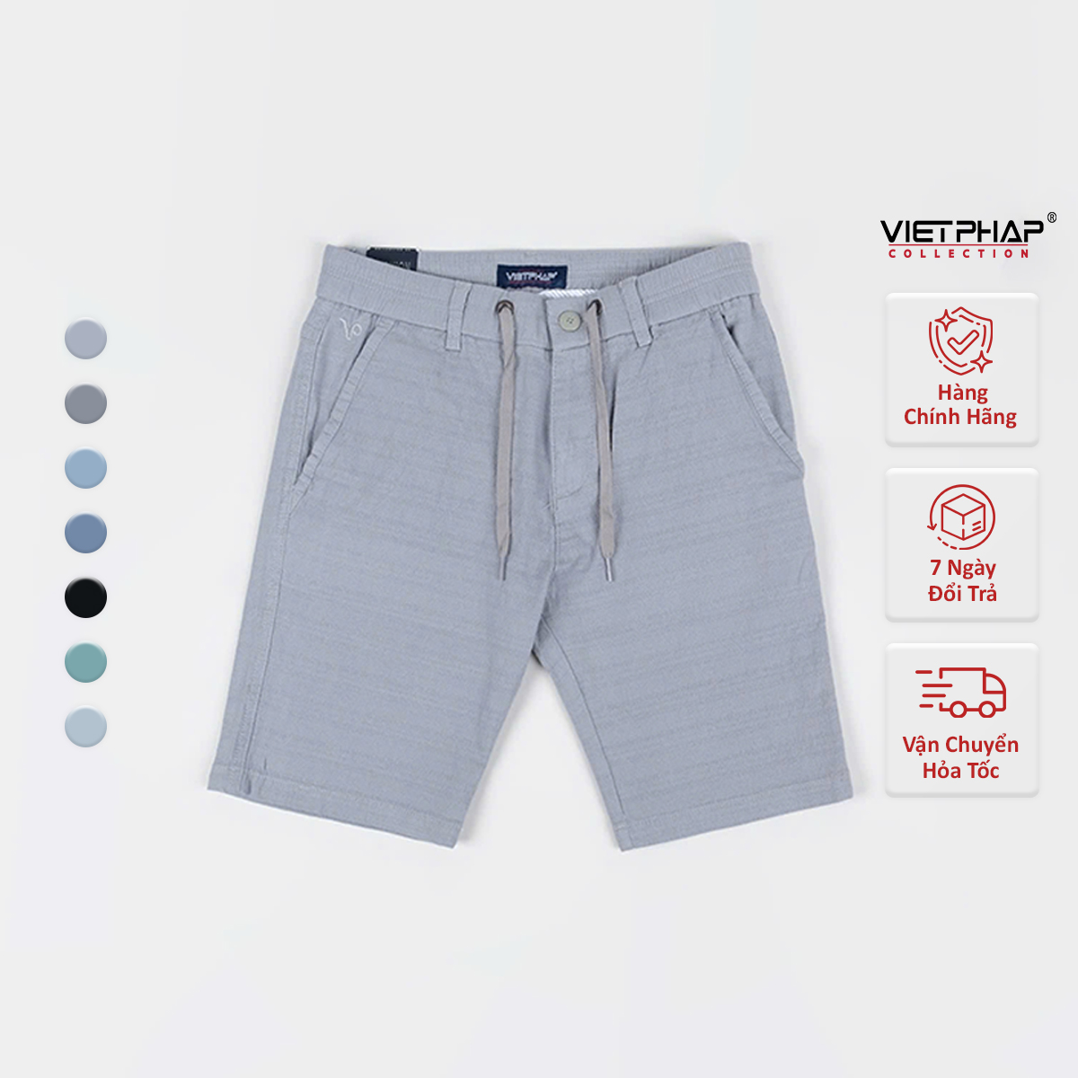 Quần Short Kaki Nam VIỆT PHÁP Form Basic Chất liệu Cotton mềm mịn hút mồ hôi tốt 1212