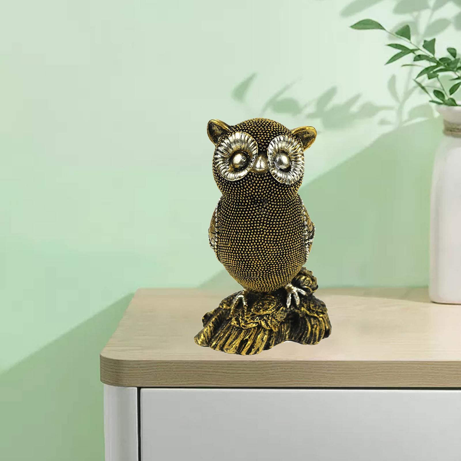 Owl Statue Ornaments Sculpture Animal Figurine for Living Room Birds Friend A