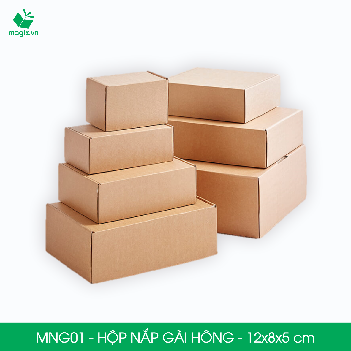 MNG01 - 12x8x5cm - Combo 60 hộp nắp gài hông - Thùng carton đóng hàng