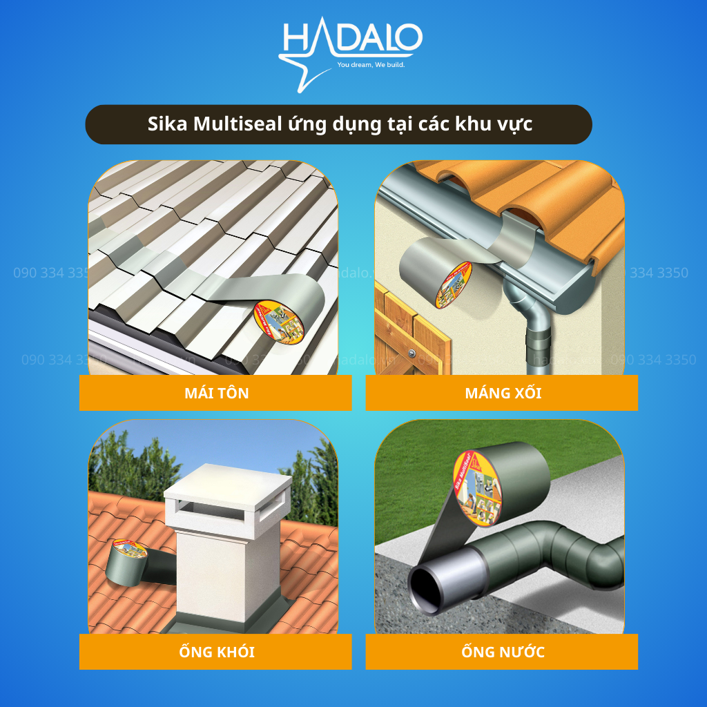 Băng keo chống dột Sika Multiseal - Băng keo chống thấm Bitumen