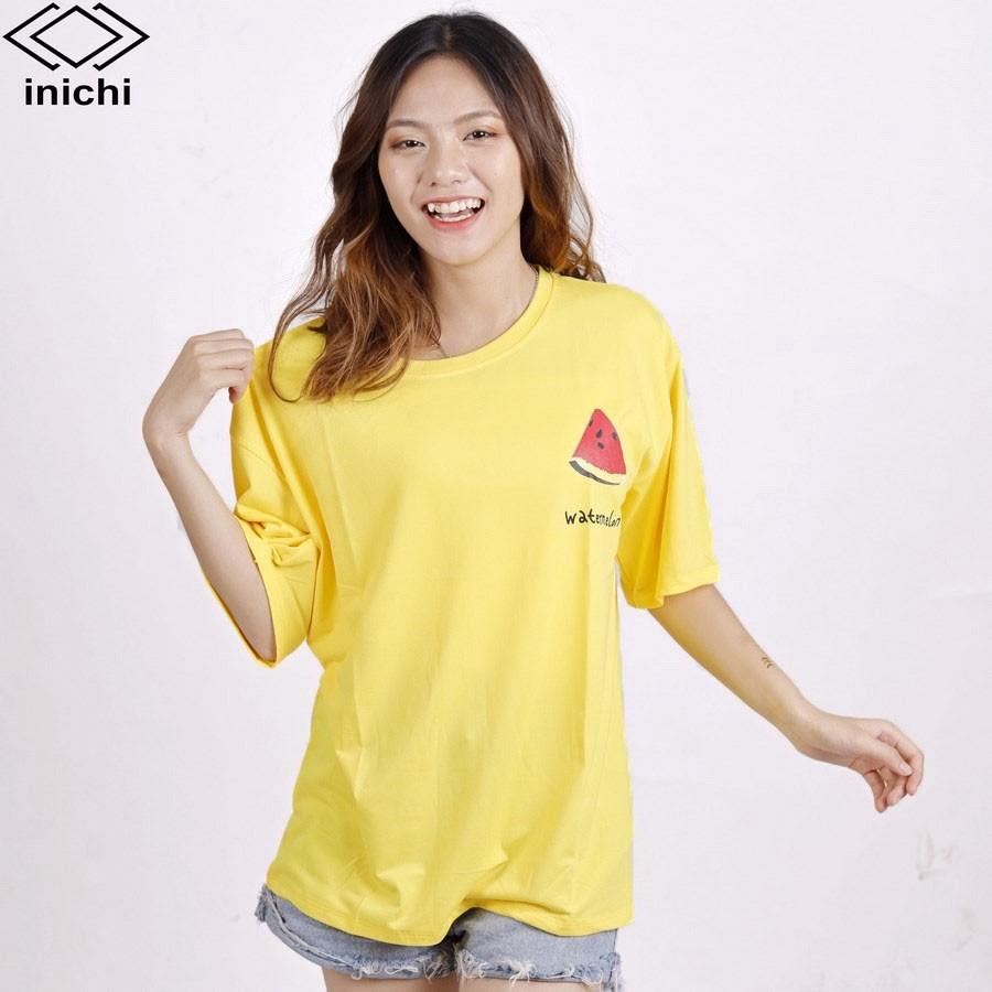 Áo thun INICHI unisex tay lỡ form rộng cá tính, hình in hình dưa hấu - IC639