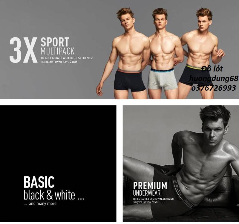 Boxer / Quần Lót Nam Cotton Lycra ATLANTIC Xuất Đông Âu ( QL : 455 ) Hàng Loại Đẹp.