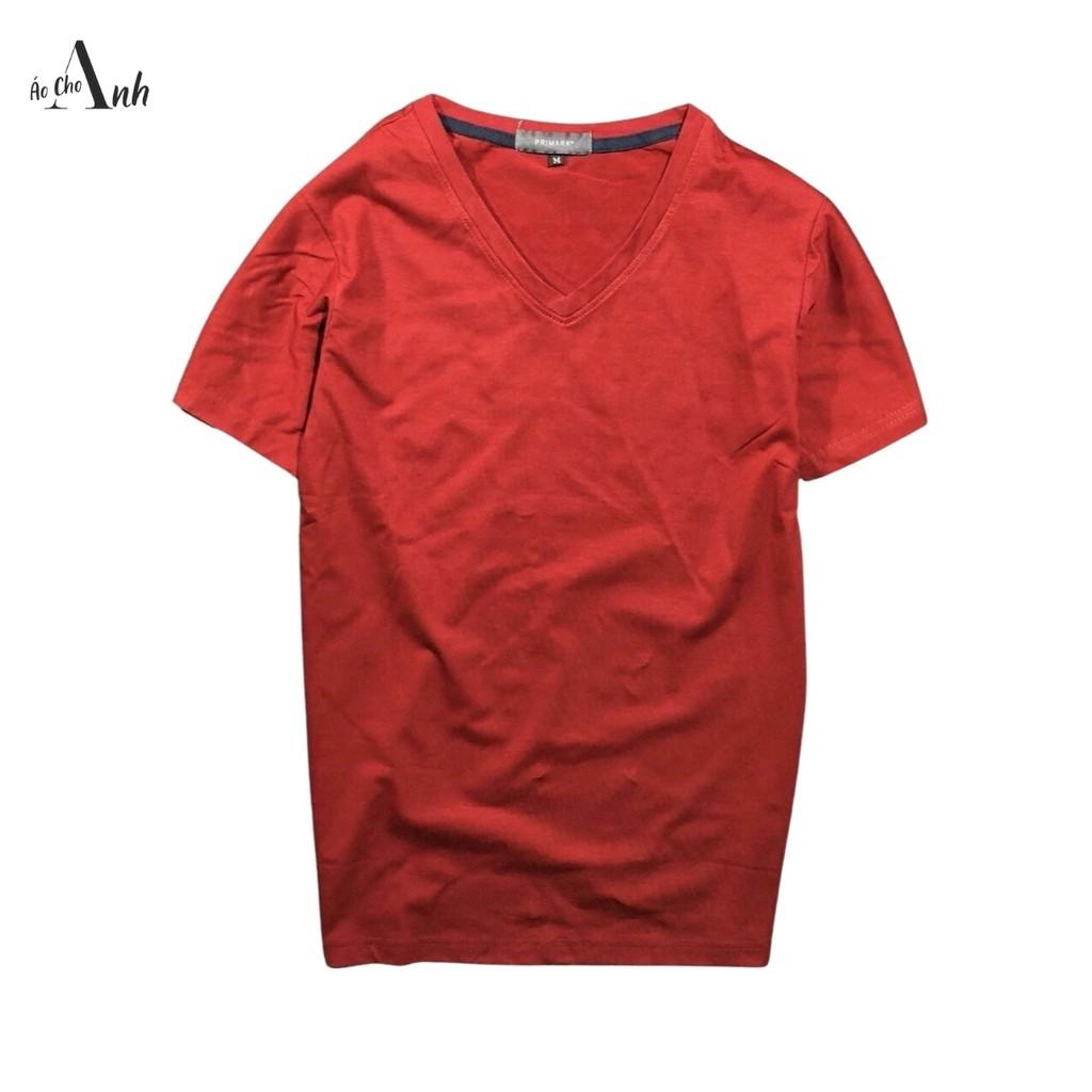 Áo thun nam trơn cổ tim tay ngắn nhiều màu chất cotton siêu mát phong cách Hàn Quốc - A105