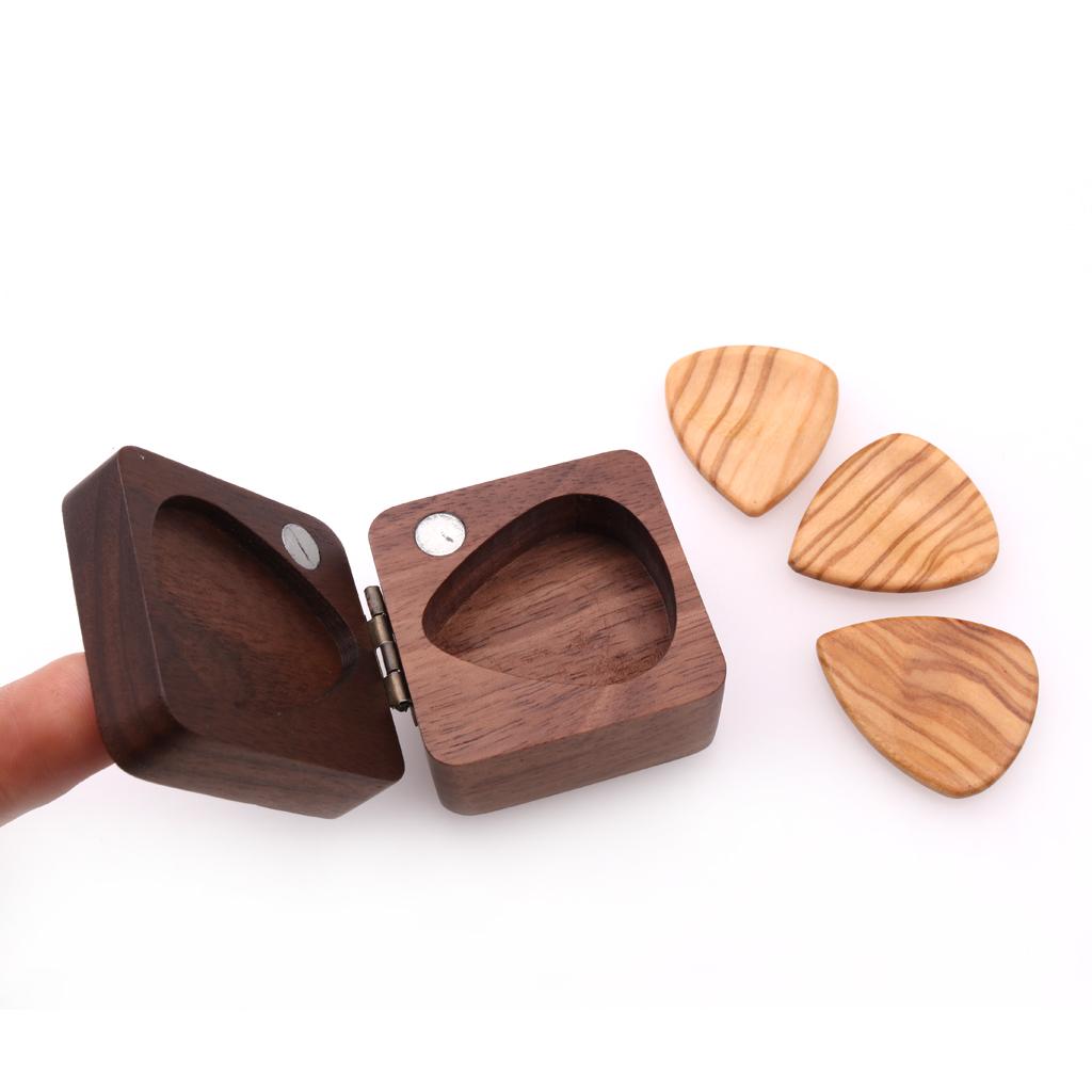 Sunnimix Chọn Plectrum Hộp Đựng Hạt Óc Chó Dành Cho Guitar Bass Ukulele Đàn Banjo Phụ Kiện