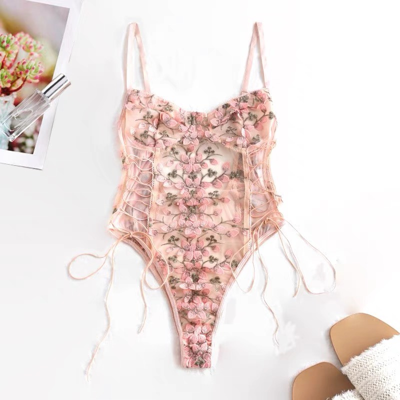 Bộ Bodysuit Hoa Nữ Tính - B.Lingerie