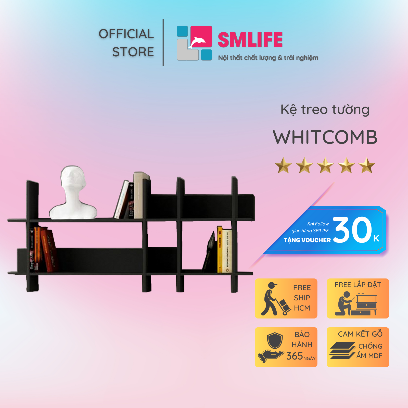 Kệ trang trí mini tiện dụng SMLIFE Whitcomb