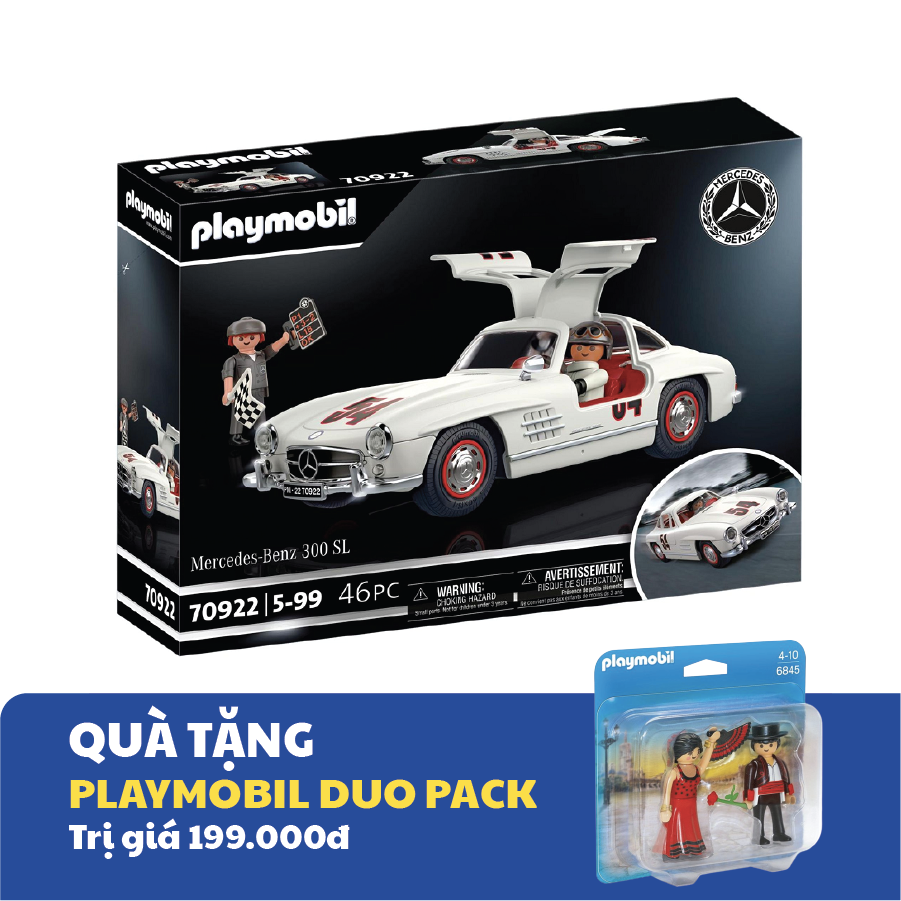 Đồ chơi mô hình Playmobil Xe thể thao Mercedes-Benz 300 SL 1:17 kèm nhân vật 46 pcs
