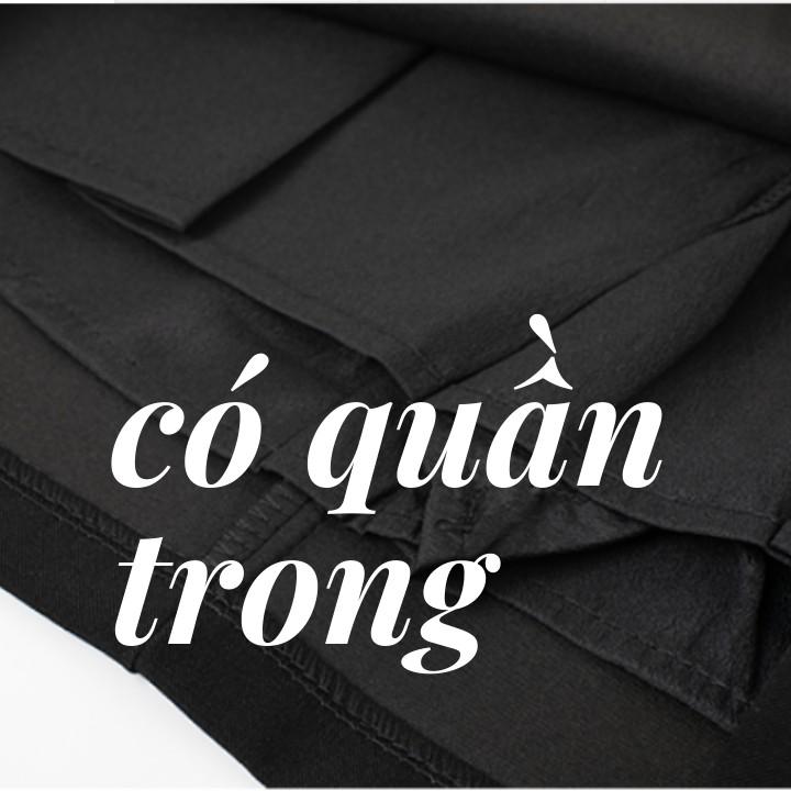 Chân váy đen trắng xếp ly ngắn nữ eo cao hè phong cách tennis ôm dáng chữ a Mophus MV012