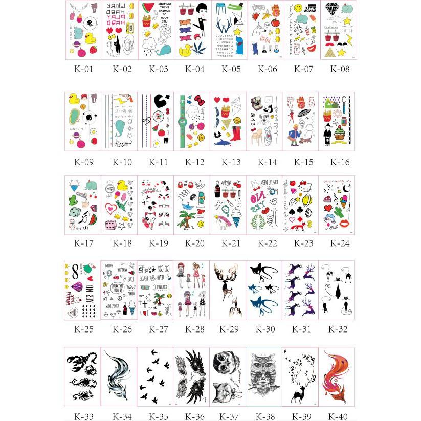 Zxcombo 30 tấm xăm dán tatoo