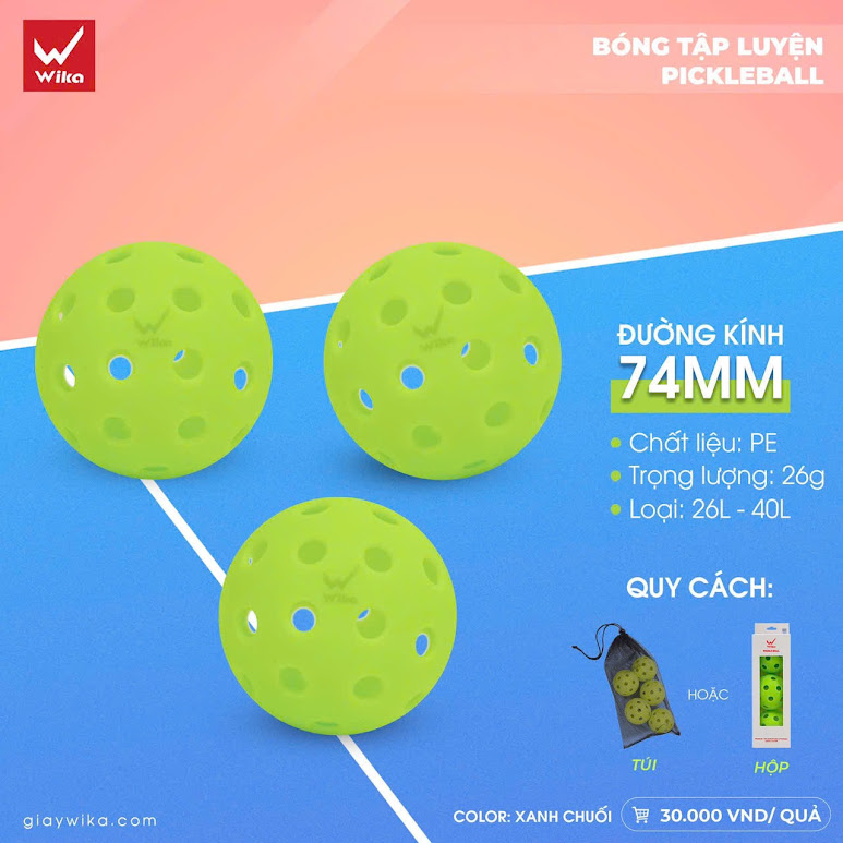 Bóng Pickleball Trong Nhà 74mm 26 Lỗ Cứng Rỗng Trong Nhà