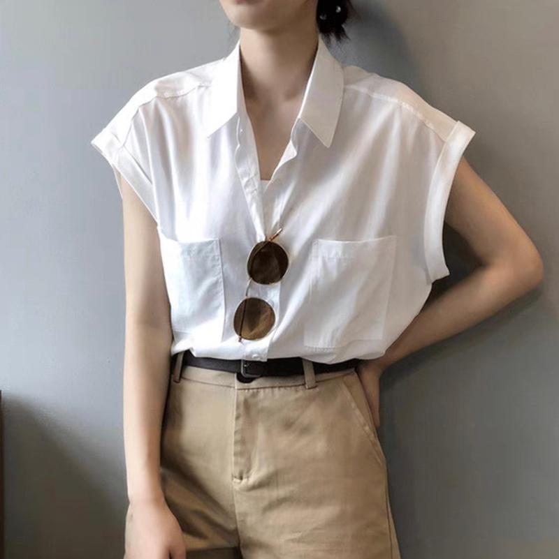 Áo Sơ Mi Nữ Tay Ngắn Form Rộng Dáng Dài Hai Túi Cổ Bẻ Thời Trang JayS TOP NU 075 - Nâu