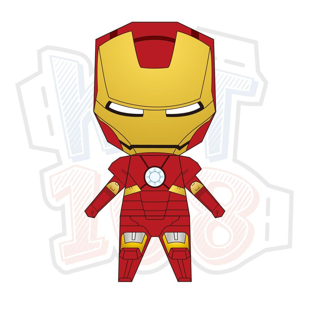 Mô hình giấy Marvel Avengers Robot Chibi Iron Man