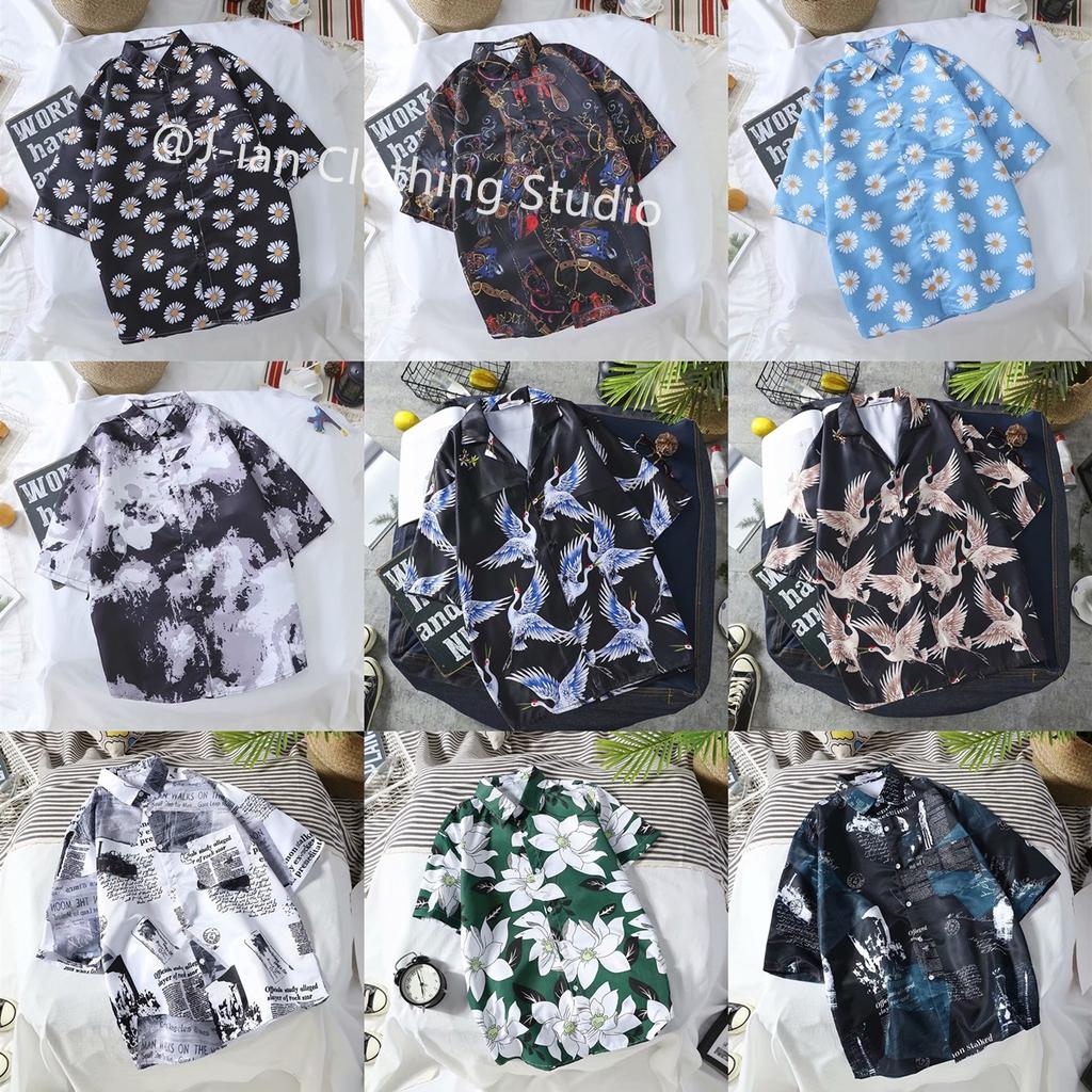 Áo Sơ Mi Nam Ngắn Tay In Hoa