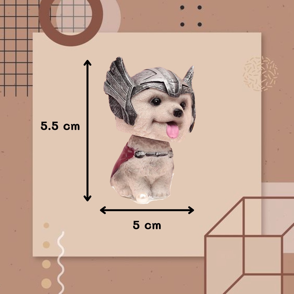 Mô Hình Chó Lắc Đầu Dễ Thương Siêu Anh Hùng Marvel - Trang trí xe hơi