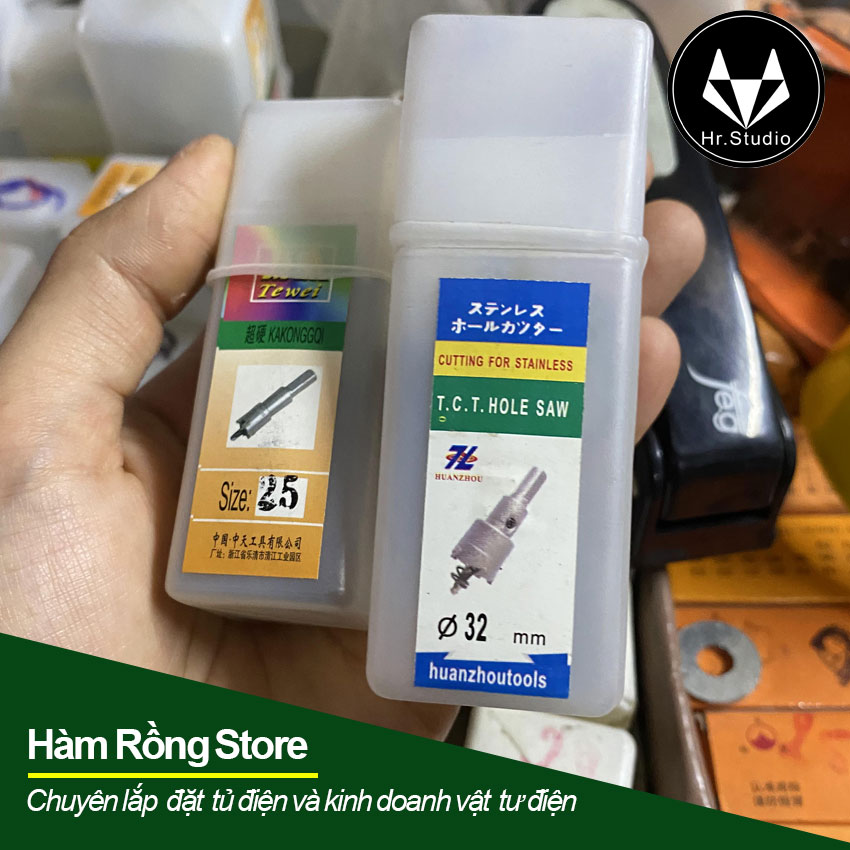Mũi vét phi 32mm khoan vét lỗ tròn kim loại và gỗ có mũi định tâm màu xám