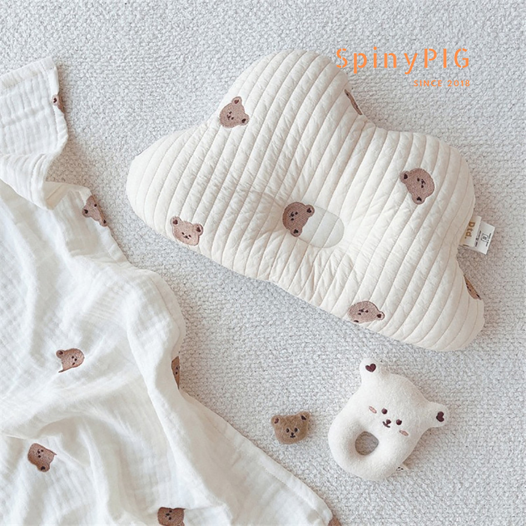 Gối cho bé sơ sinh chống bẹp đầu 0-1 tuổi định hình đầu vải cotton cao cấp xinh xắn và mềm mại