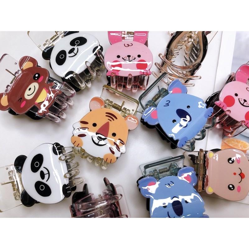 Kẹp tóc càng cua trong suốt 3 răng, 5 răng hình thú, con vật, hoạt hình, trái cây, 12 con giáp màu sắc đáng yêu