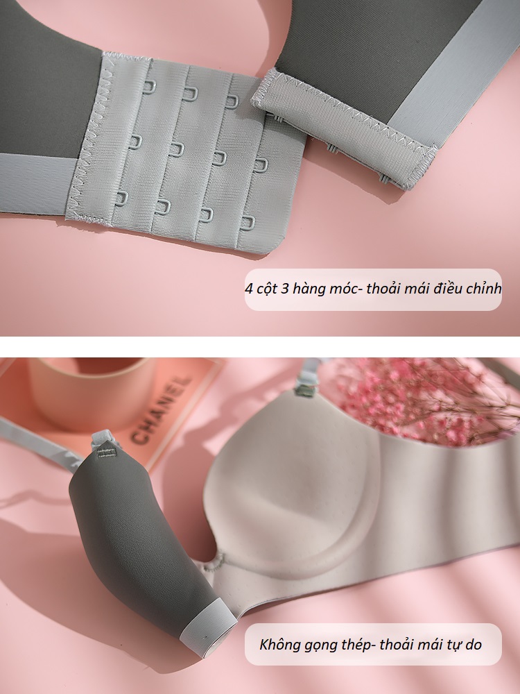Áo Lót Nữ Đúc Su Không Gọng Nâng Ngực Chất Mịn Cao Cấp B453 - Rêu ghi - 34/75B
