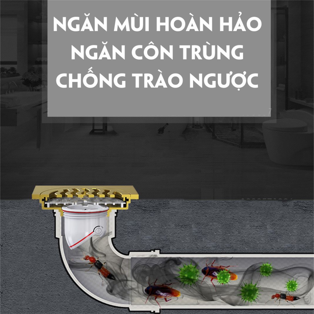 Nắp Ngăn Mùi Thoát Sàn ECODEALS - Chặn Mùi Hôi Cống, Chống côn trùng, Chống trào ngược - MẪU MỚI CẢI TIẾN, ĐỦ KÍCH CỠ