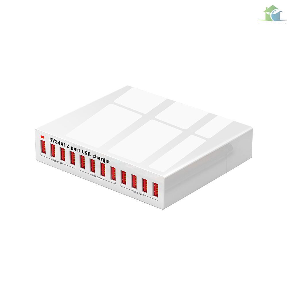 Bộ sạc nhanh thông minh X6 12 cổng USB 5V24A công suất cao cho điện thoại/máy tính bảng