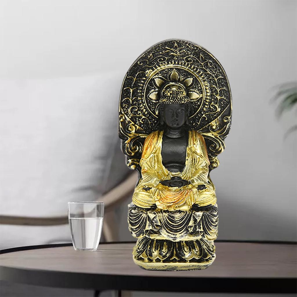Meditating Buddha Statue, Guan Yin Buddha Decorative Figurine for Home Office Tabletop Desktop Spiritual Living Room Decoration, Yoga Zen Decor