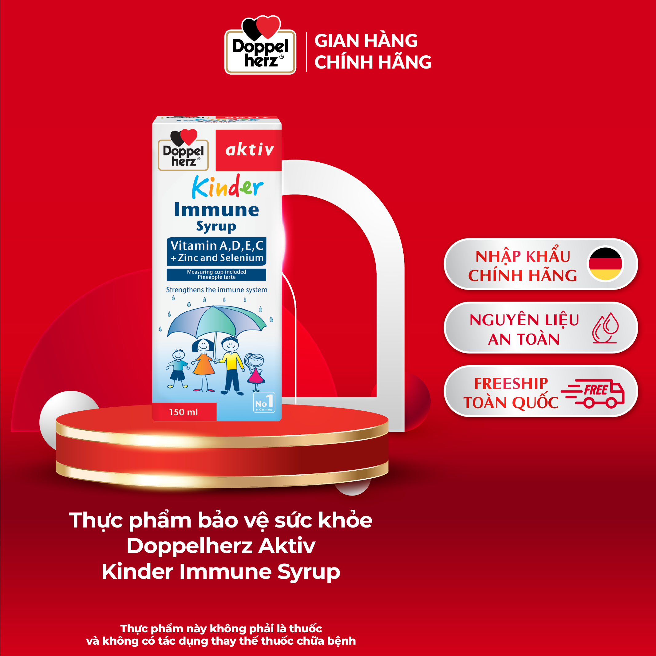Thực Phẩm Bảo Vệ Sức Khỏe Doppelherz Aktiv Kinder Immune Syrup