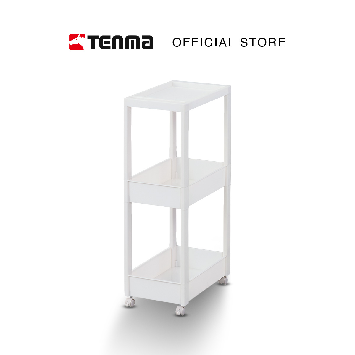Kệ Nhựa Lớn Đa Năng 3 Tầng TENMA, Có Bánh Xe W-002W