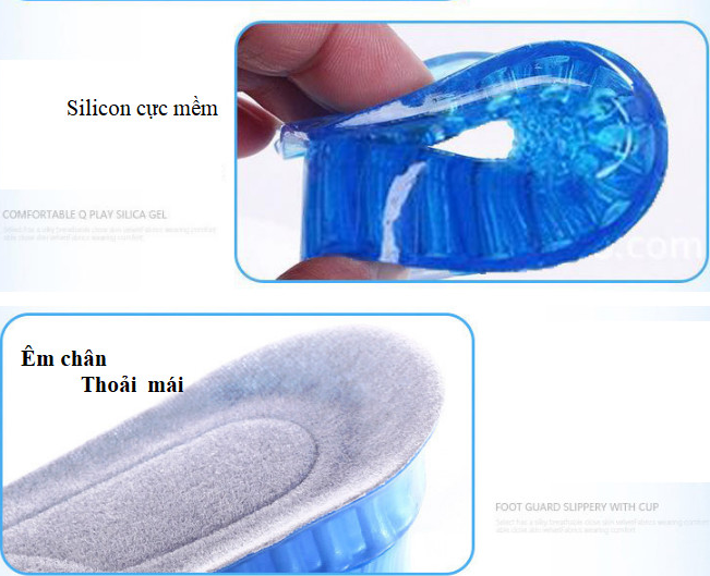 Hình ảnh Combo 4 miếng lót đế giày tăng chiều cao silicon siêu êm ái, giày đế cao