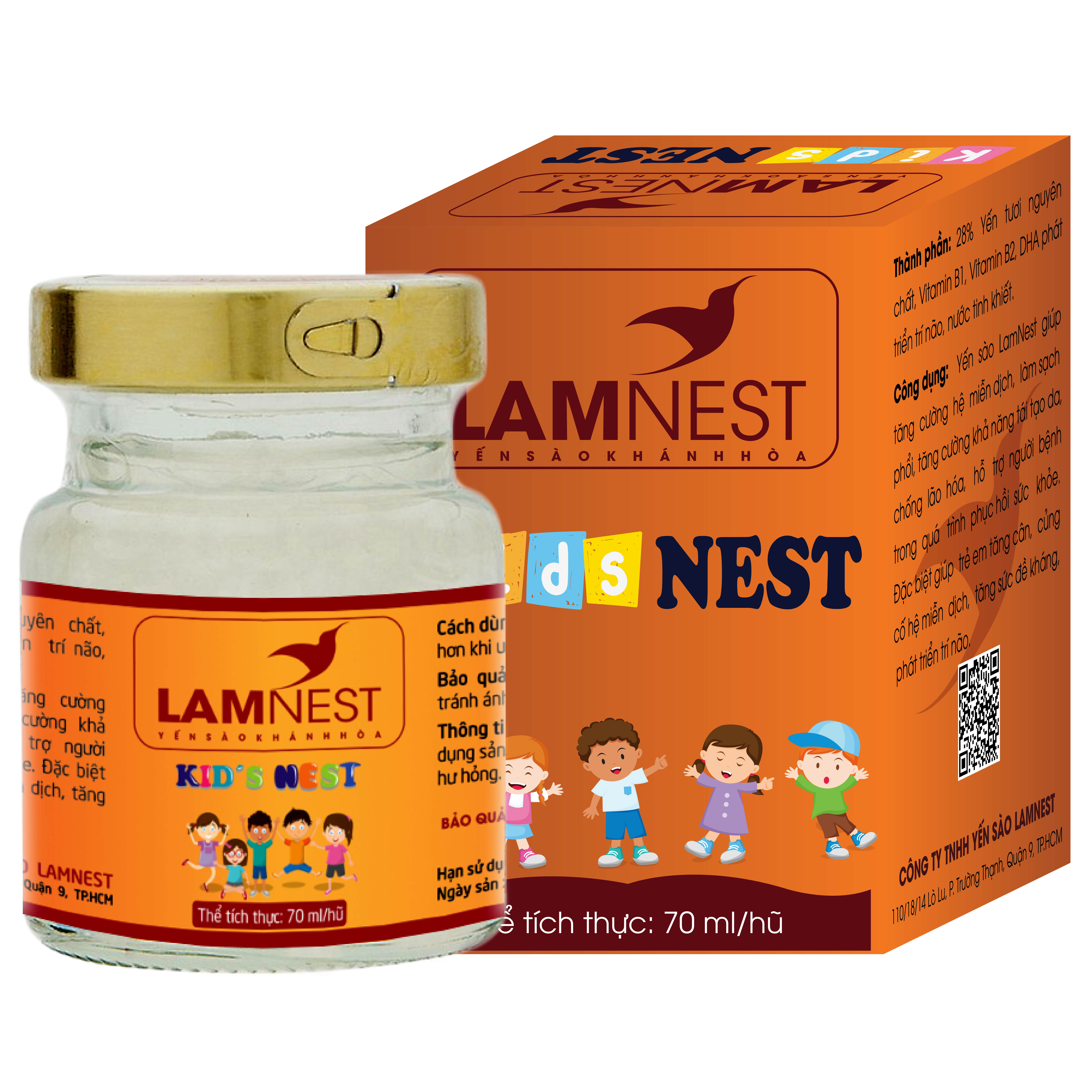 1 thùng 60 hủ yến đậm đặc (28%) KID NEST bổ dưỡng cho bé - Lamnest
