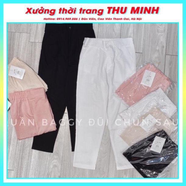 Quần dài baggy đũi thái. Chất đũi mát mềm mại cao cấp (40 - 65kg)