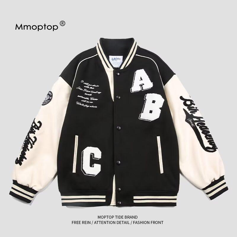 Áo varcity bomber Unisex 3 màu phối da,áo khoác nam nữ Miuzi DT141