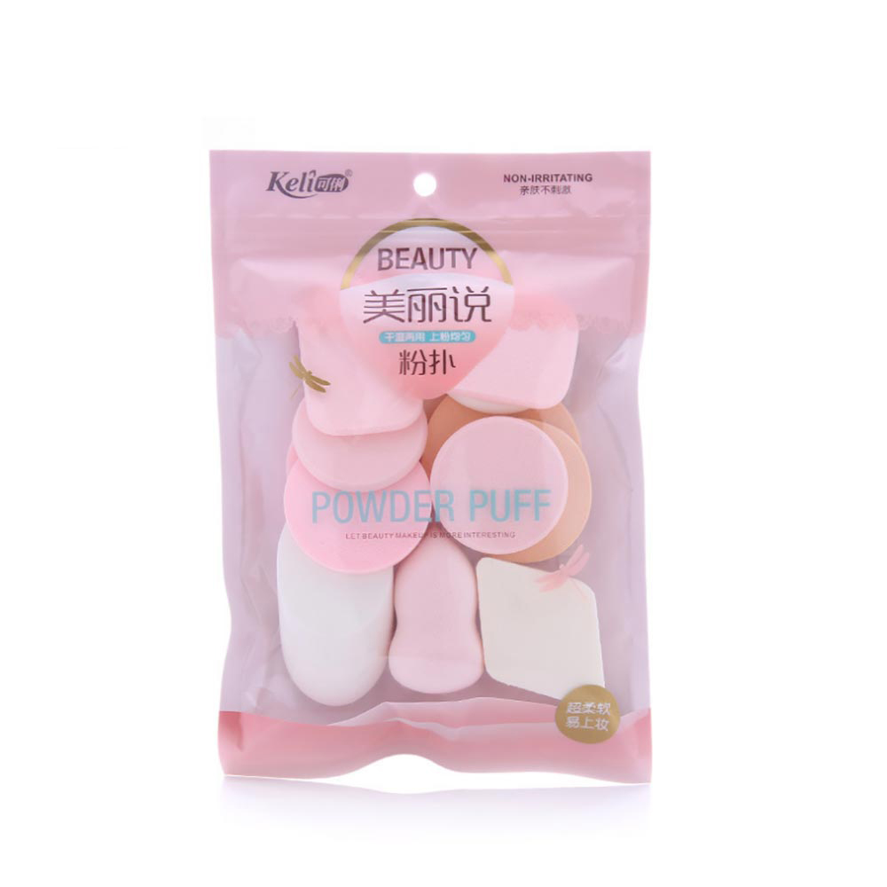 KELI Bông Mút Trang Điểm Tán Nền Powder Puff - Set 13 Miếng Bông Mút Mềm Mịn Tiện Dụng