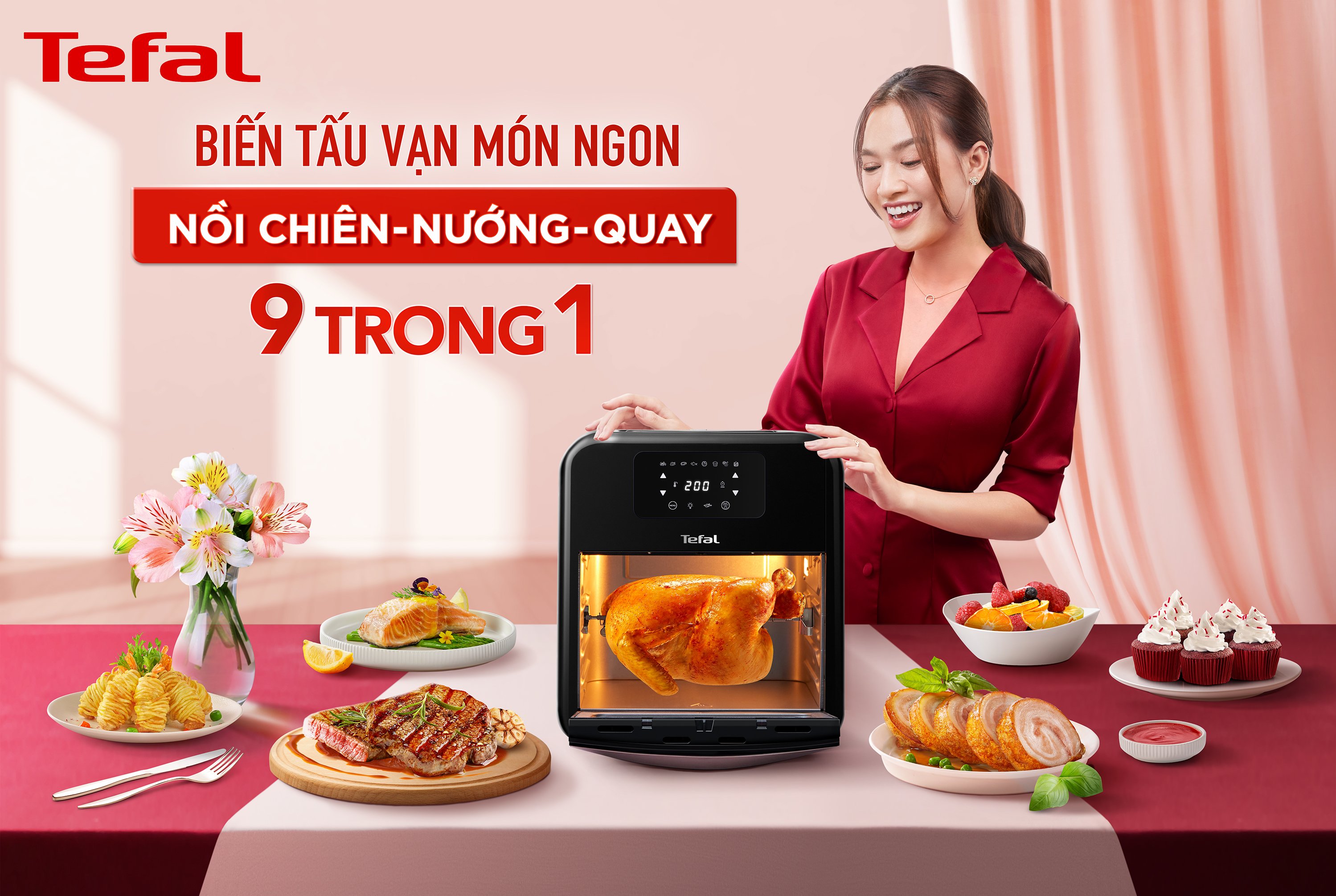 Nồi chiên, nướng, quay không dầu điện tử Tefal FW501815, dung tích 11L - Hàng chính hãng