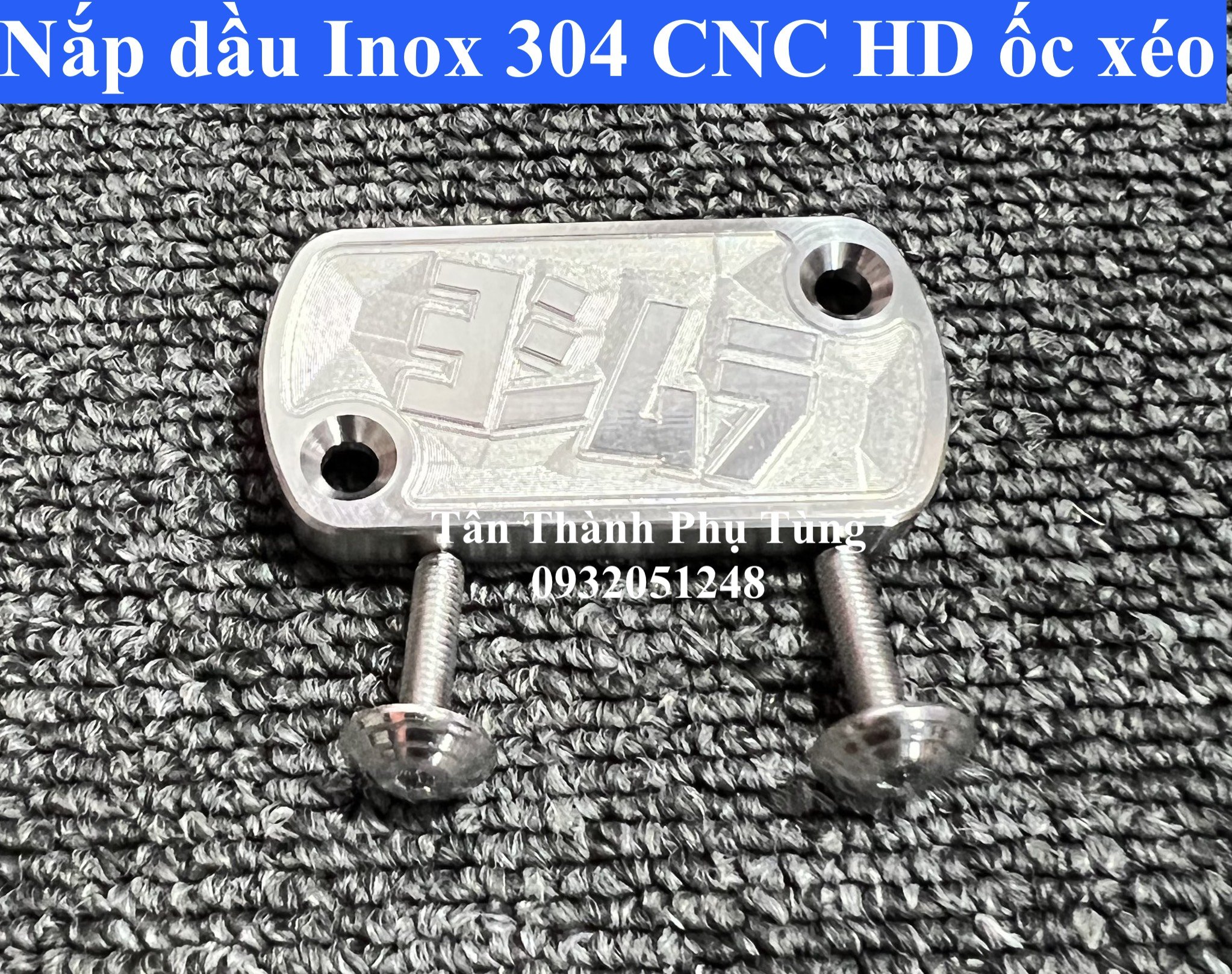 Nắp dầu dành cho Honda ốc xéo Inox 304 CNC kèm 2 ốc Salaya
