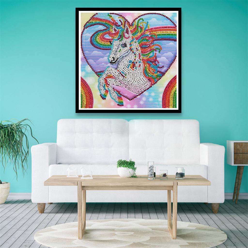 DIY Special Shaped Diamond Painting Unicorn Mosaic Picture 25x25cm /10x10in