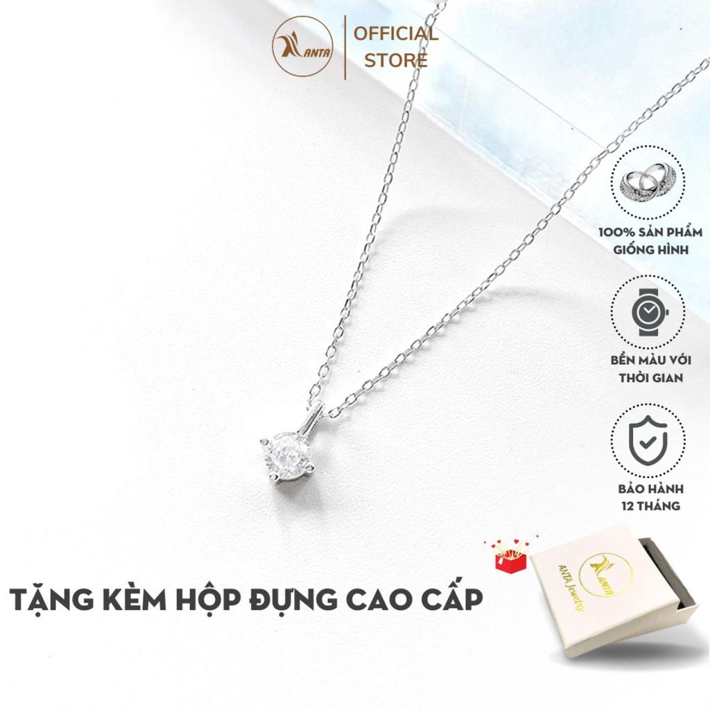 Dây chuyền bạc Anta ATJ9076, vòng cổ nữ đính đá cao cấp Beaded Necklace