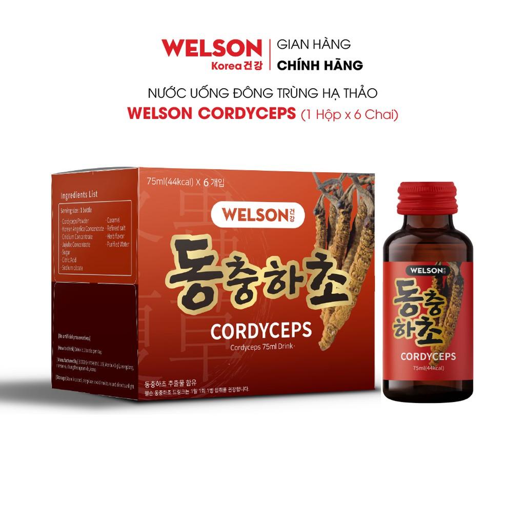 Nước uống Đông trùng Hạ thảo Welson Cordyceps hộp 6 chai 75ml