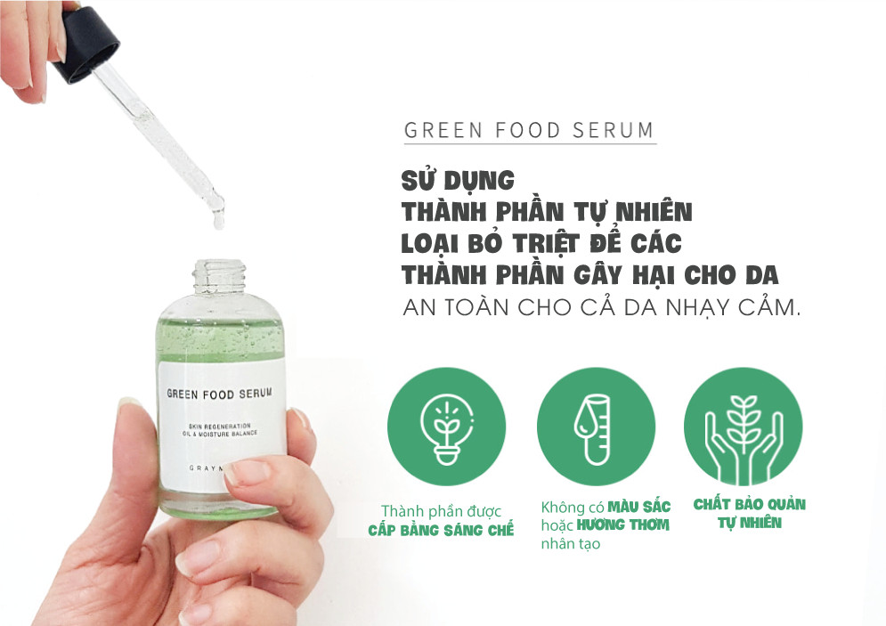 Tinh chất rau củ phục hồi da Graymelin Green Food Serum 50ml