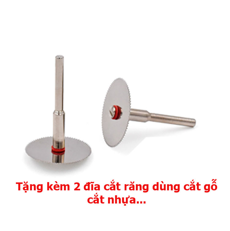 Bộ phụ kiện máy mài khắc đánh bóng mini đa năng 179 chi tiết kèm 2 lưỡi cắt răng cắt gỗ, nhựa và 2 đĩa cắt kim cương