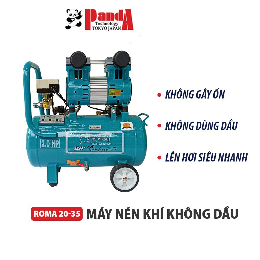 MÁY NÉN KHÍ KHÔNG DẦU 35 LÍT 2 HP ROMANO ROMA20-35 ( LÊN HƠI SIÊU NHANH- KHỎE)- HÀNG CHÍNH HÃNG