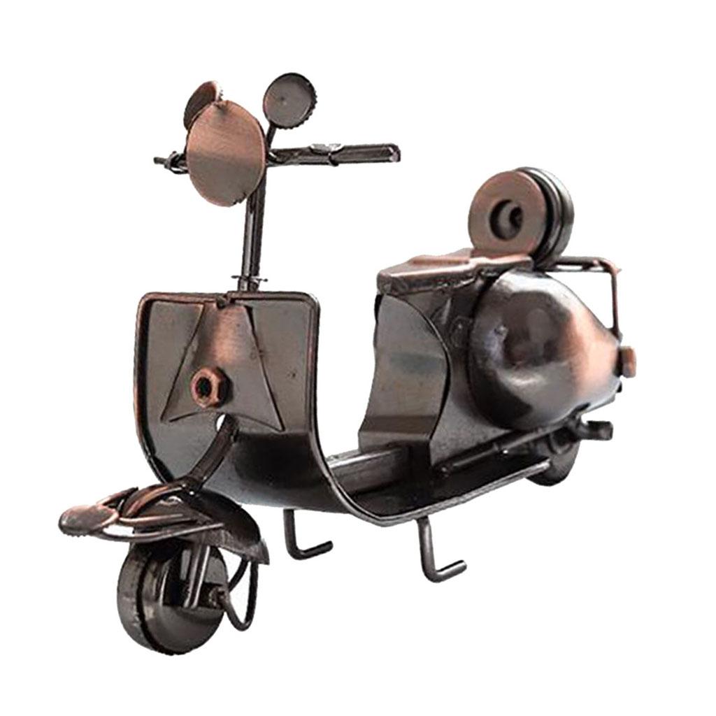 Mini Motorcycle Model Metal Desktop Ornament Crafts for Living Room-Bronze
