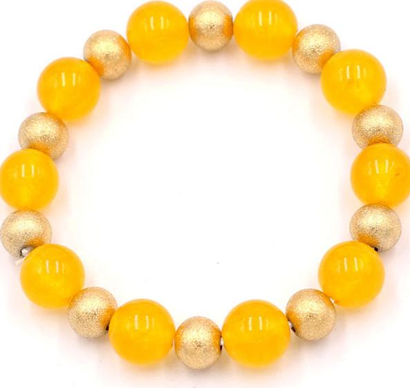 Chuỗi tay đá thạch anh vàng 10 ly VTAVHVT1 - hợp mệnh Kim, mệnh Thổ