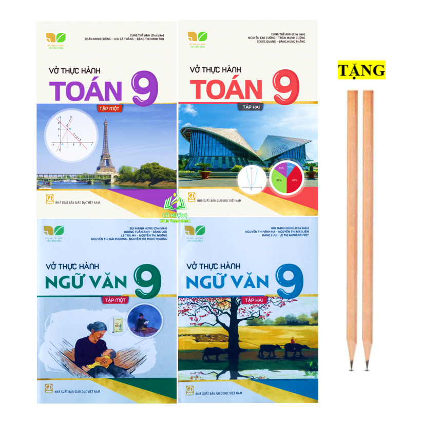 Sách - Combo Vở thực hành Toán + Ngữ Văn 9 Tập 1+2 (Kết nối tri thức với cuộc sống)