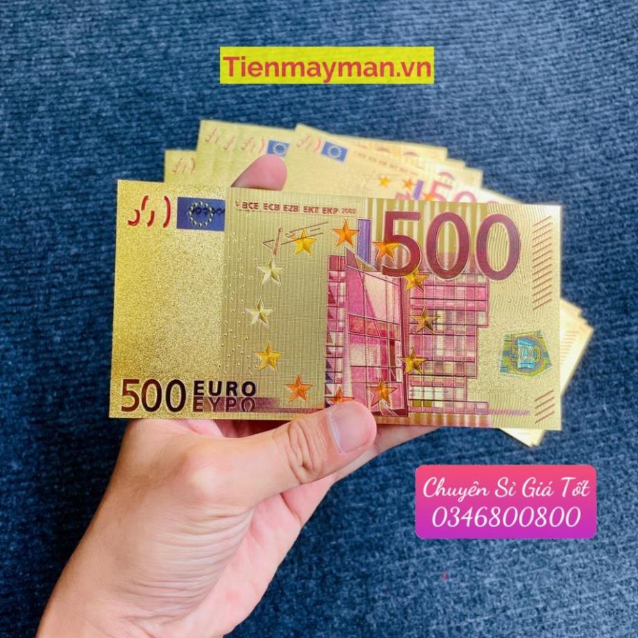 Tờ Tiền Kỉ Niệm 500 EURO Plastic Mạ Vàng Lì Xì Tết May Mắn